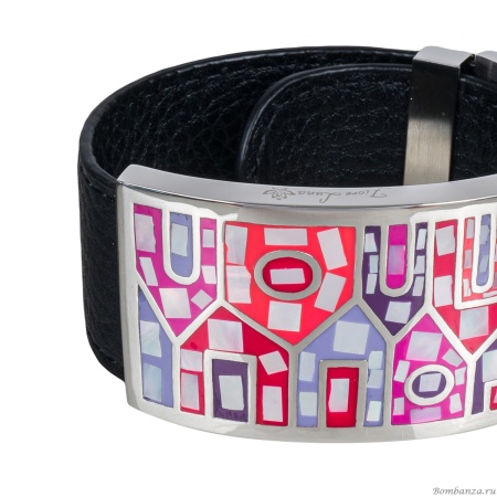 Браслет Fiore Luna, на кожаном черном ремешке, CB01318-3 R Браслет Fiore Luna, на кожаном черном ремешке, CB01318-3 R